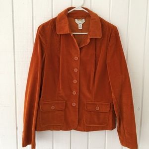 Talbots orange corduroy jacket, size 12